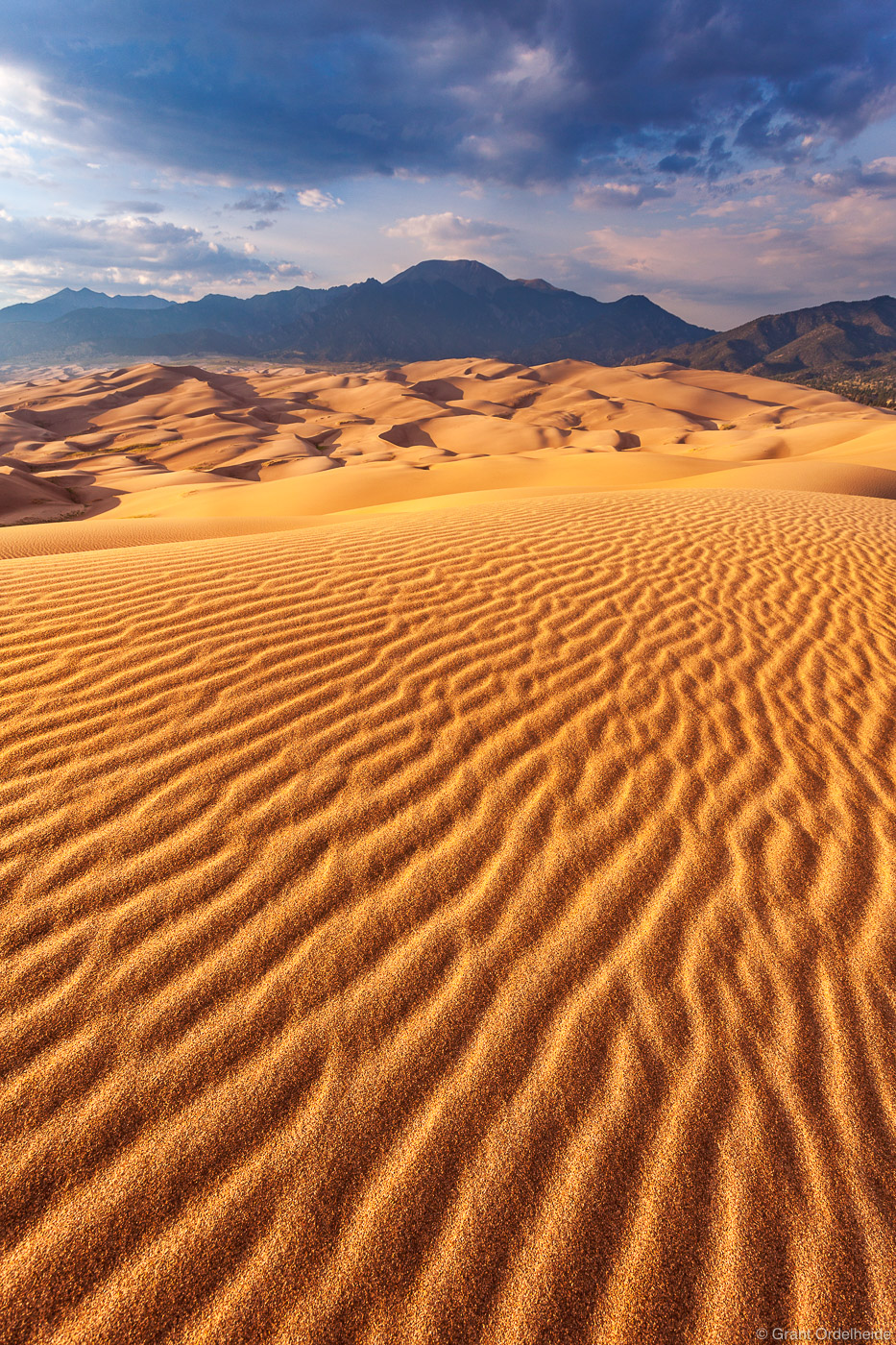 Sand ripples leading to Mt. Herard and the Sangre de Cristos Mountains.