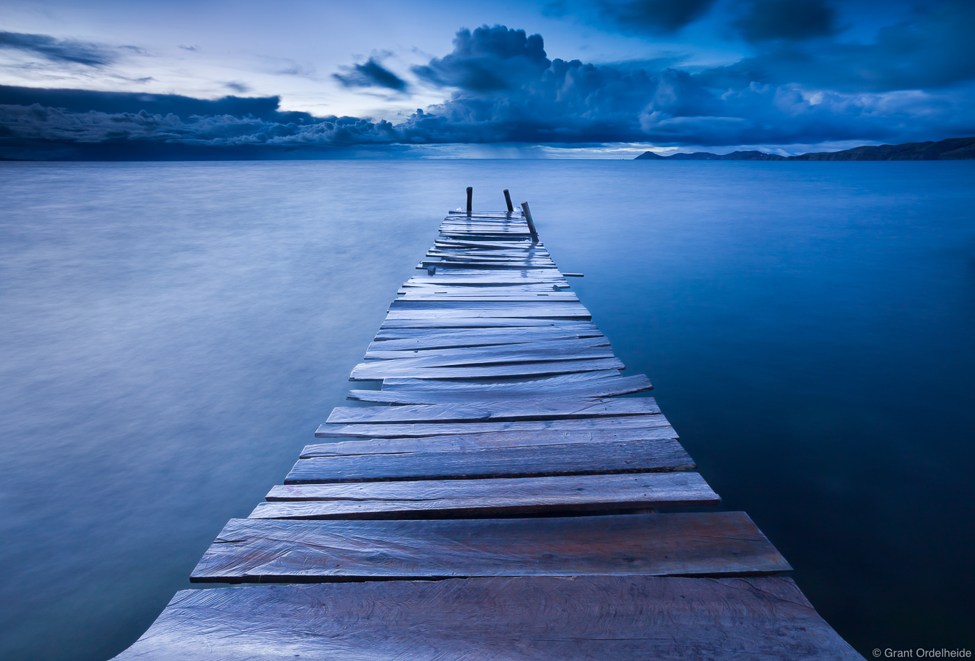 An old dock on the shores of Lake Titicaca, the highest navigable lake in the world that spans the border between Peru and Bolivia...