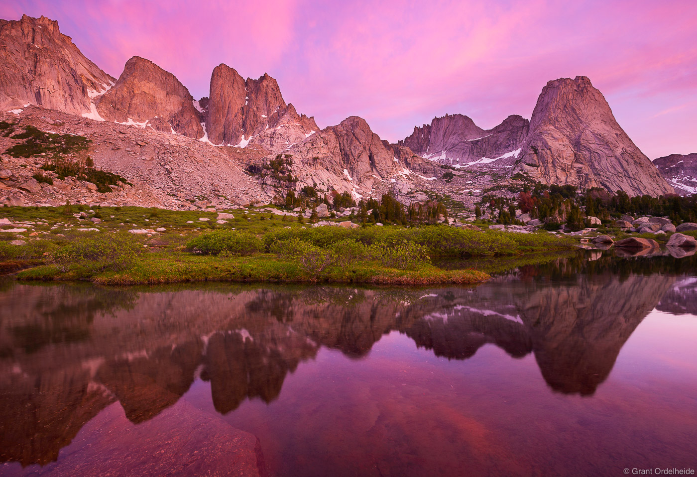The beautiful and rugged Cirque of the Towers deep in the Wind River range in northern Wyoming.