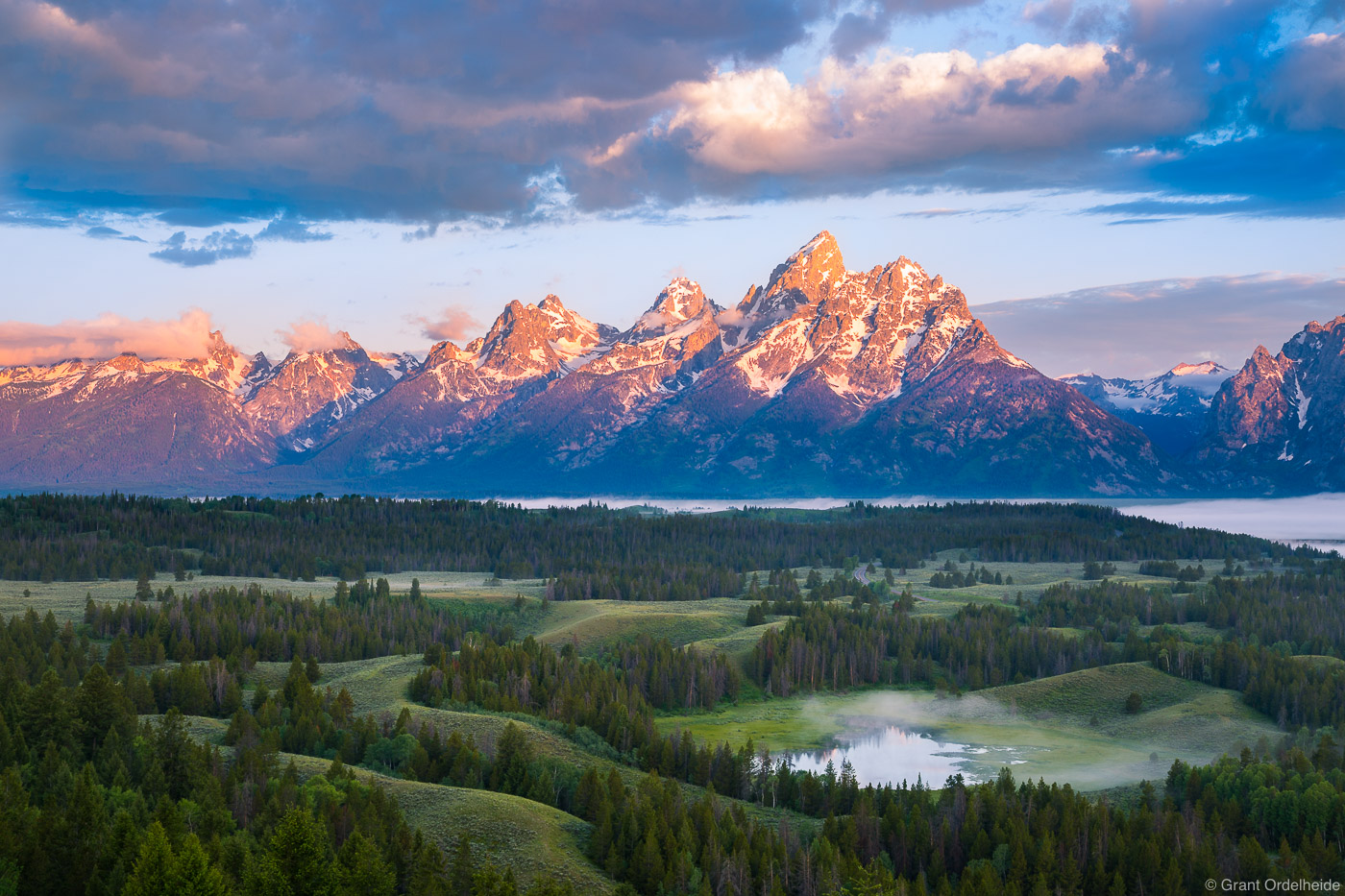 Sunrise over Grand Teton National Park in northern Wyoming.