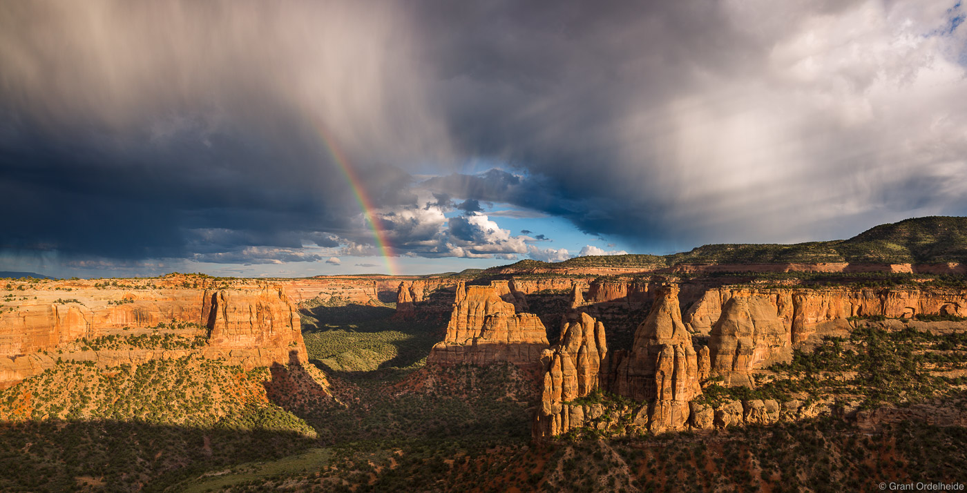 A summer monsoon passes over Colorado National Monument near Fruita Colorado.