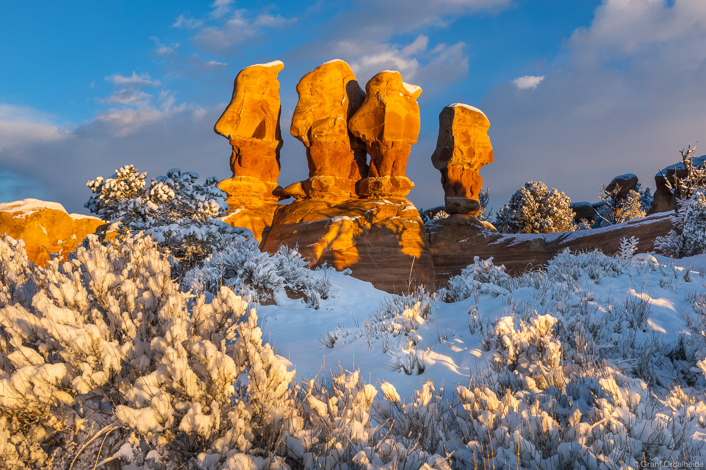 Fresh snow on The Devils Garden in Utah's Grand Staircase-Escalante National Monument