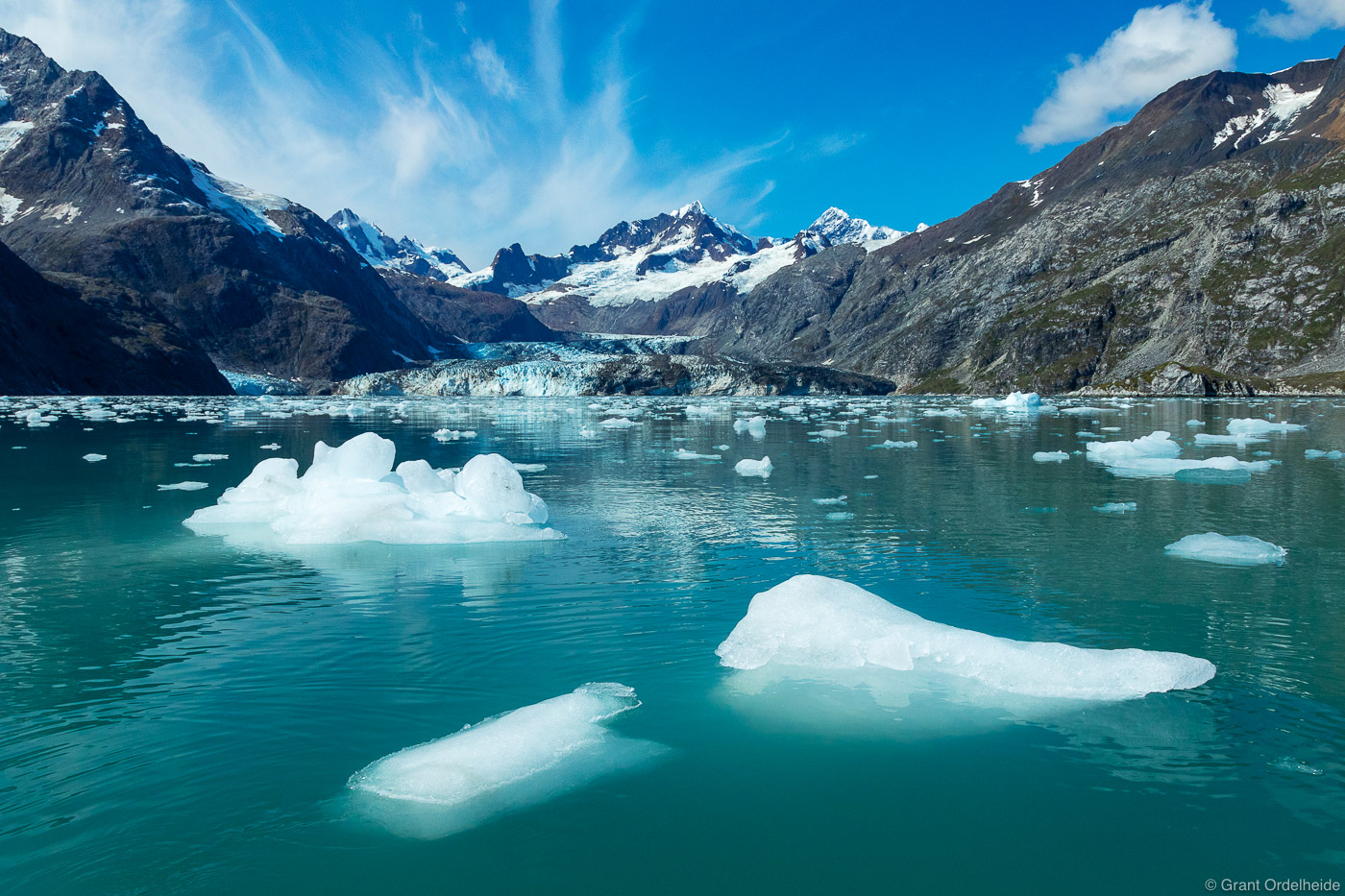 Icy waters in the Johns Hopkins inlet, deep in Glacier Bay National Park.