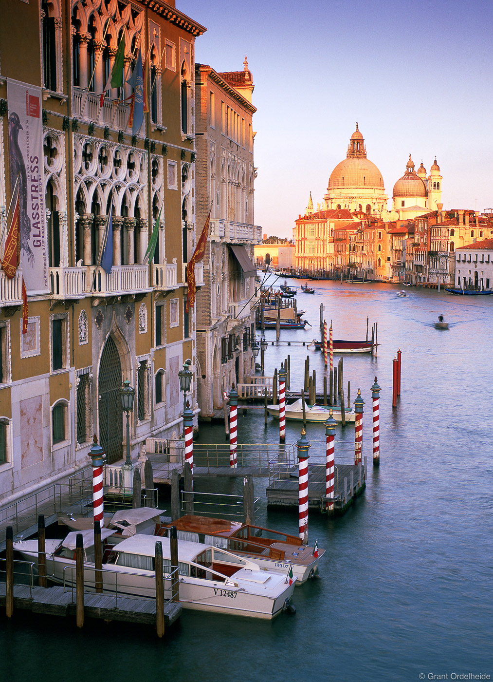 End of day as&nbsp;the boats come home at the Grand Canal in Venice Italy.