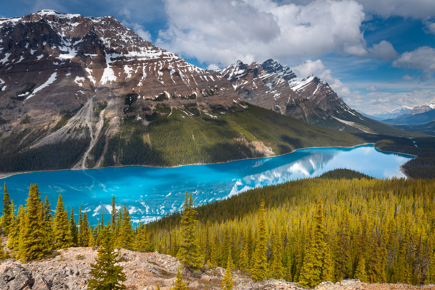 The glacier-fed Peyto&nbsp;Lake along the Icefields&nbsp;Parkway near&nbsp;Banff.